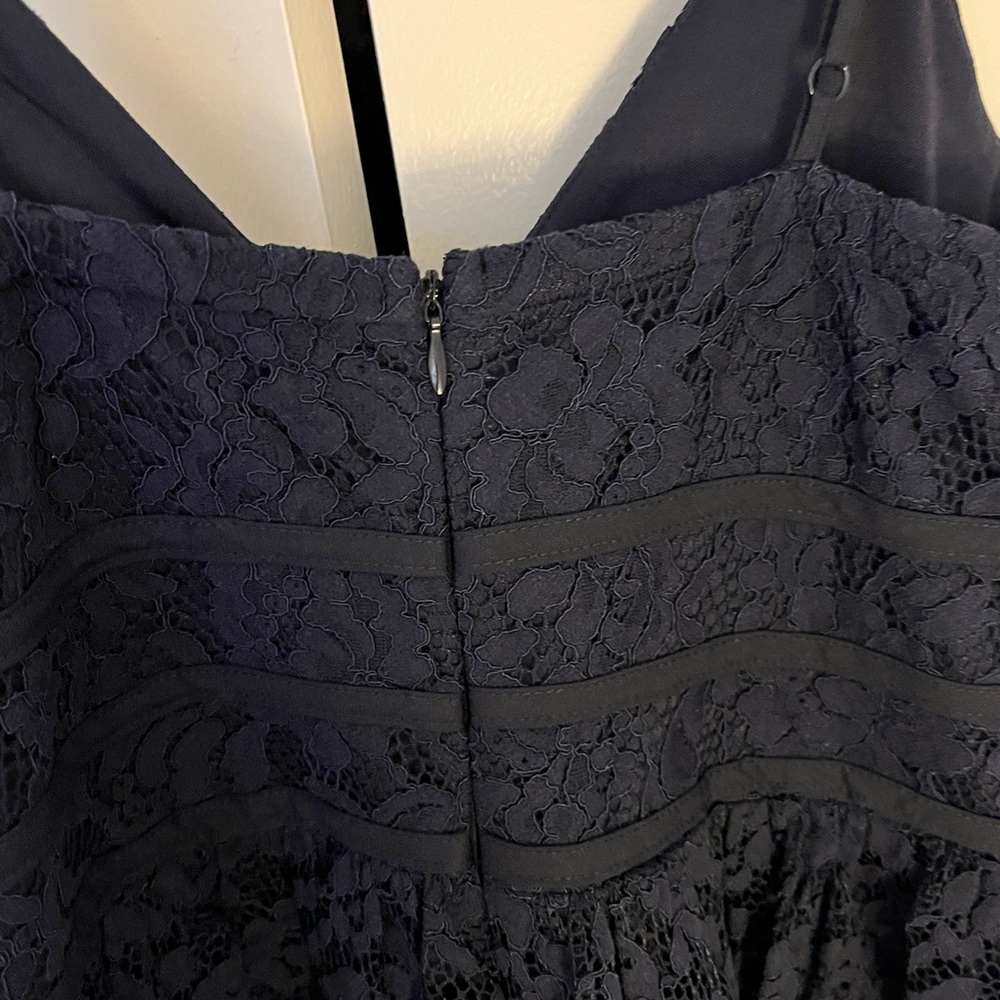 NWOT! Wish Me Luxe Navy Blue Lace Skater Dress - Picture 9 of 9